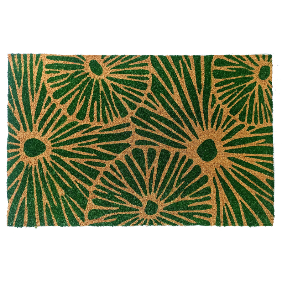 Green Citrus PVC Backed Coir Doormat - Fab Habitat , Doormats,