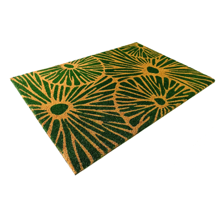 Green Citrus PVC Backed Coir Doormat - Fab Habitat , Doormats,