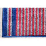 Griffin Navy Blue Striped Polypropylene Kitchen Mat
