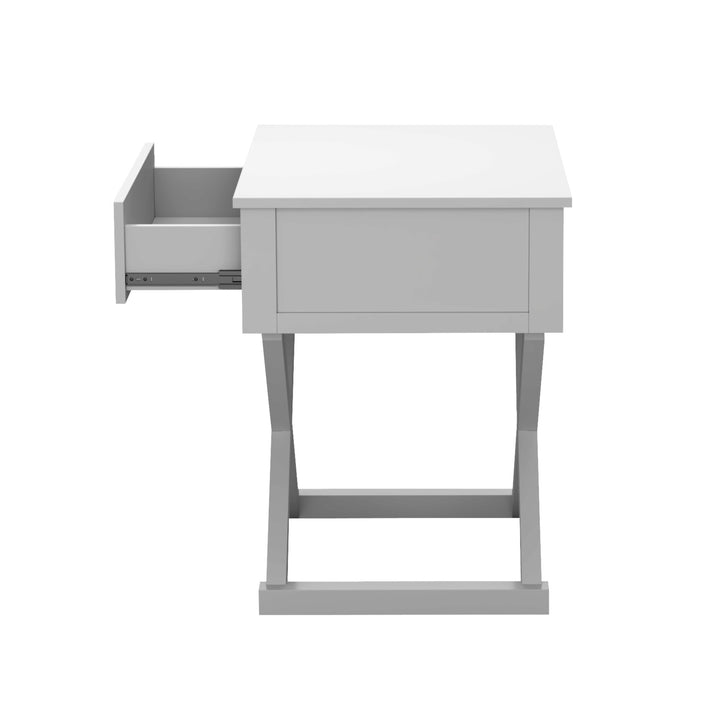 Hakone White Bedside Table with 1 Drawer - Fab Habitat , Side Tables, [product_size],