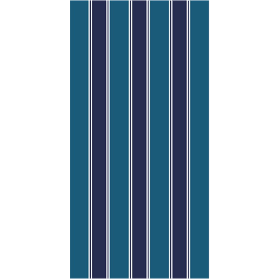 Harrish Navy and White Striped Polypropylene Kitchen Mat
