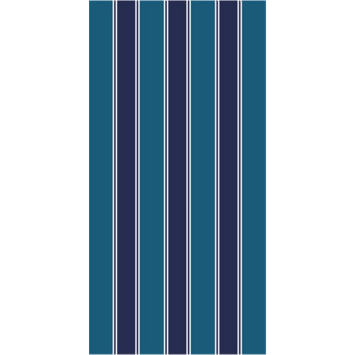 Harrish Navy and White Striped Polypropylene Kitchen Mat