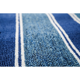 Harrish Navy and White Striped Polypropylene Kitchen Mat