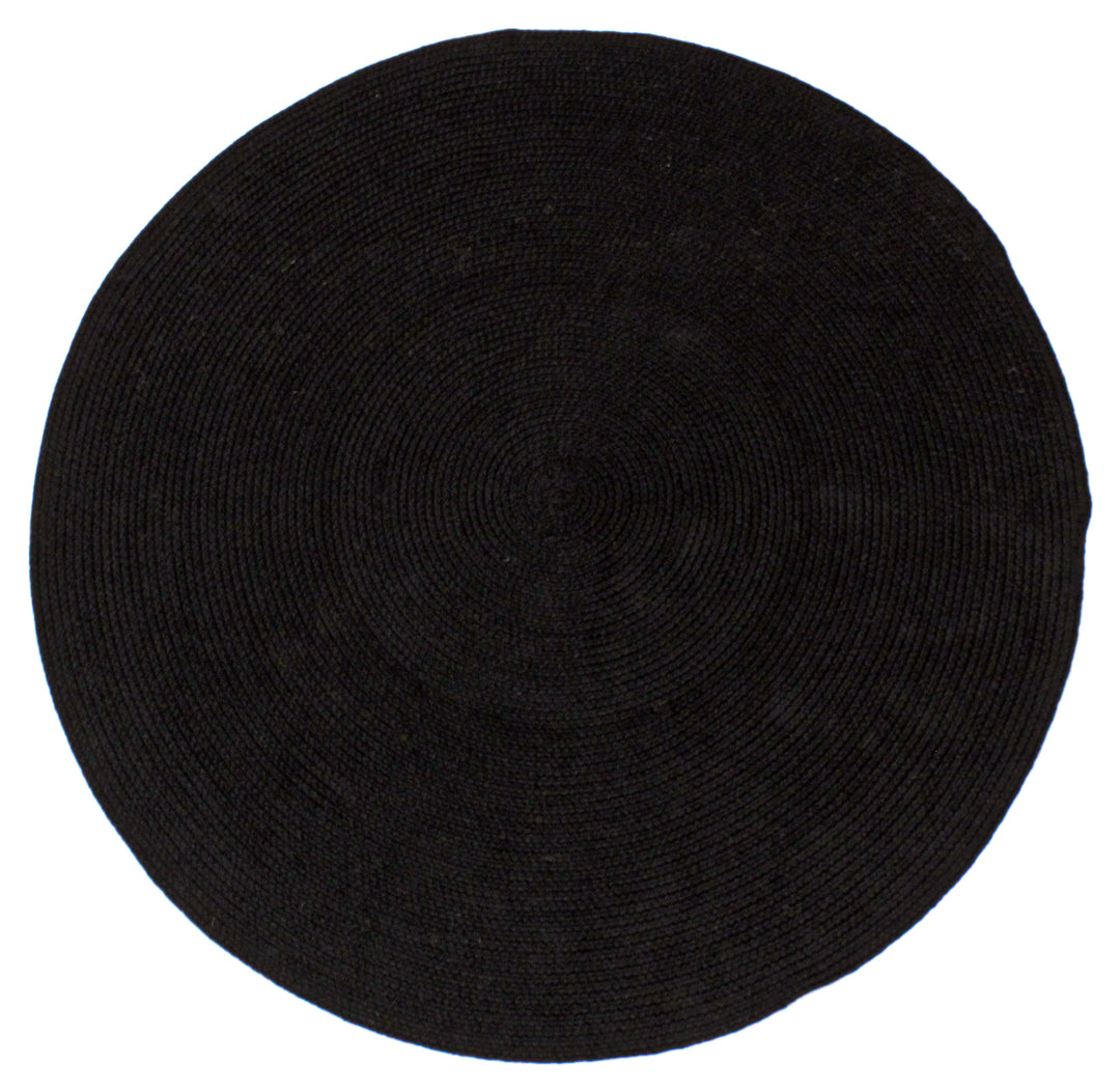 Hazel Black Round PET indoor outdoor Rug