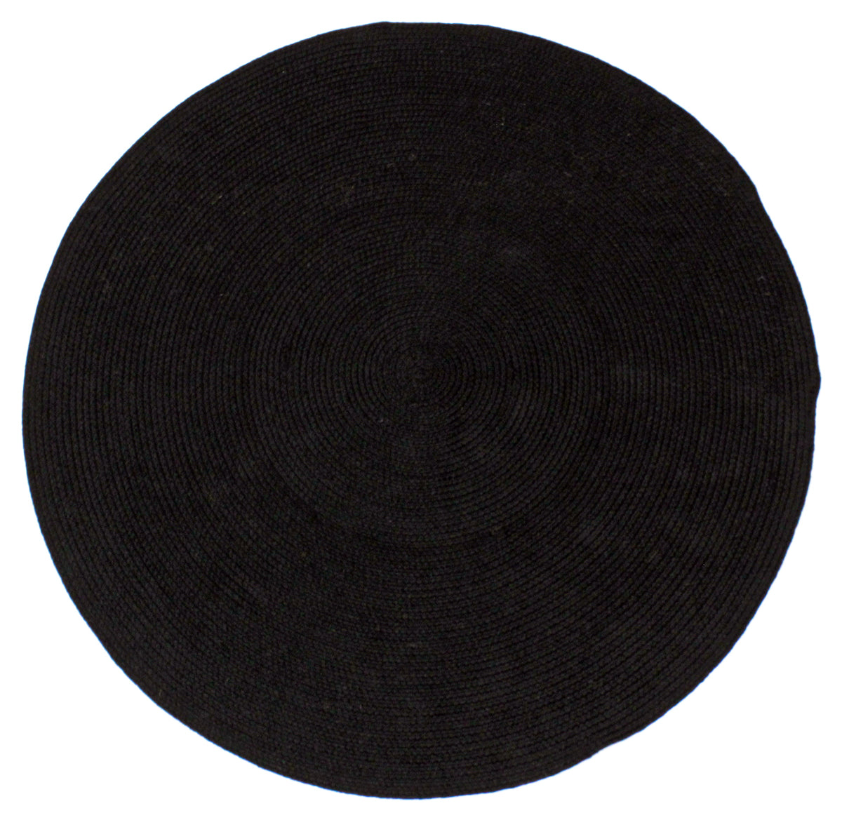 Hazel Black Round PET Indoor Outdoor Rug
