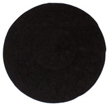 Hazel Black Round PET Indoor Outdoor Rug