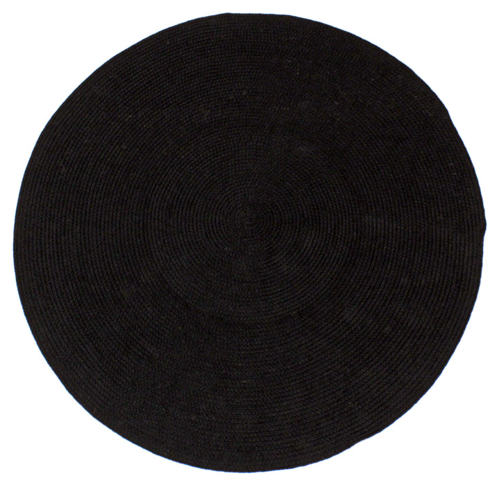 Hazel Black Round PET indoor outdoor Rug