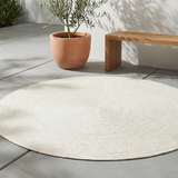 Hazel Cream Round PET Indoor Outdoor Rug