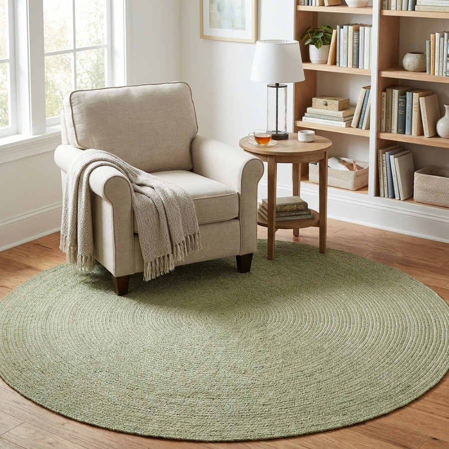 Hazel Sage Round PET Indoor Outdoor Rug