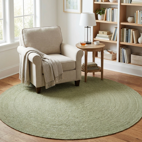 Hazel Sage Round PET Indoor Outdoor Rug