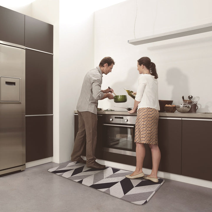 Herringbone Navy Soft Padded Kitchen Mat - Fab Habitat , Soft Padded Kitchen Mats, [product_size],