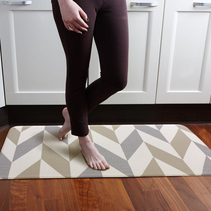 Gainsboro Soft Padded Herringbone Kitchen Mat - Fab Habitat , Soft Padded Kitchen Mats, 