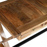 Holmes 3 Drawers Natural Wooden Modern Study Home Office Desk - 142cm - Fab Habitat , Study Desks, 