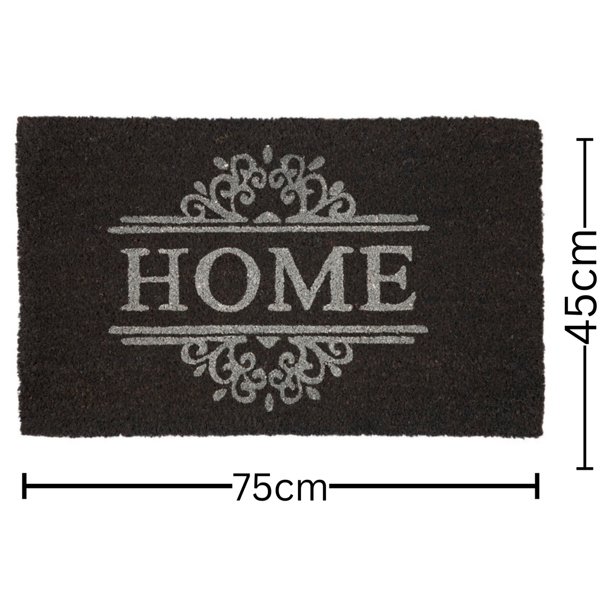 Home Text Coir Mat Dark Grey 45x75cm – Shop Online in Australia