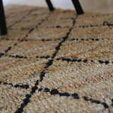 Anant Black and Natural Diamond Large Jute Rug - Fab Habitat , Jute Rug, 