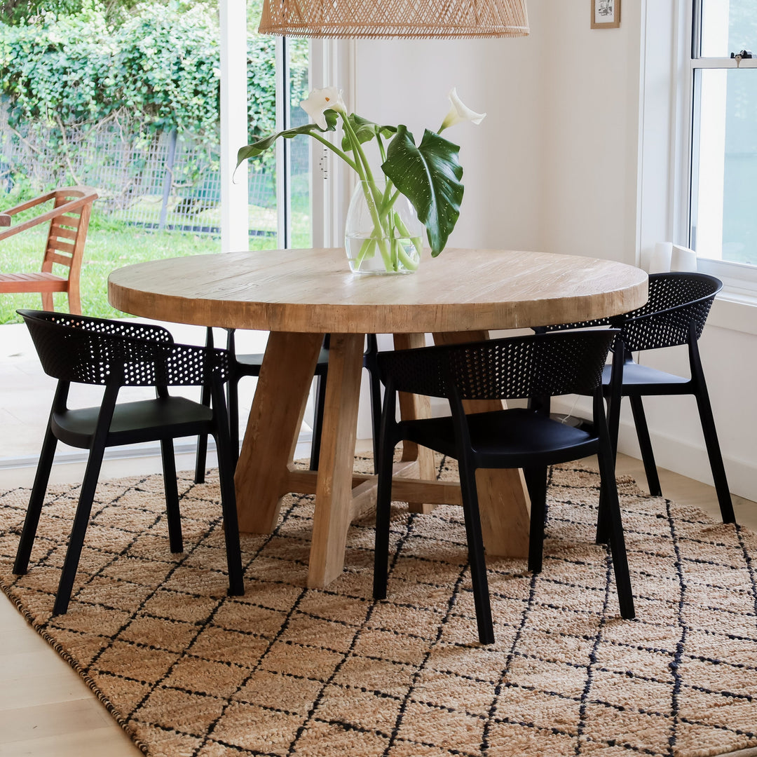 Anant Black and Natural Diamond Large Jute Rug - Fab Habitat , Jute Rug, 