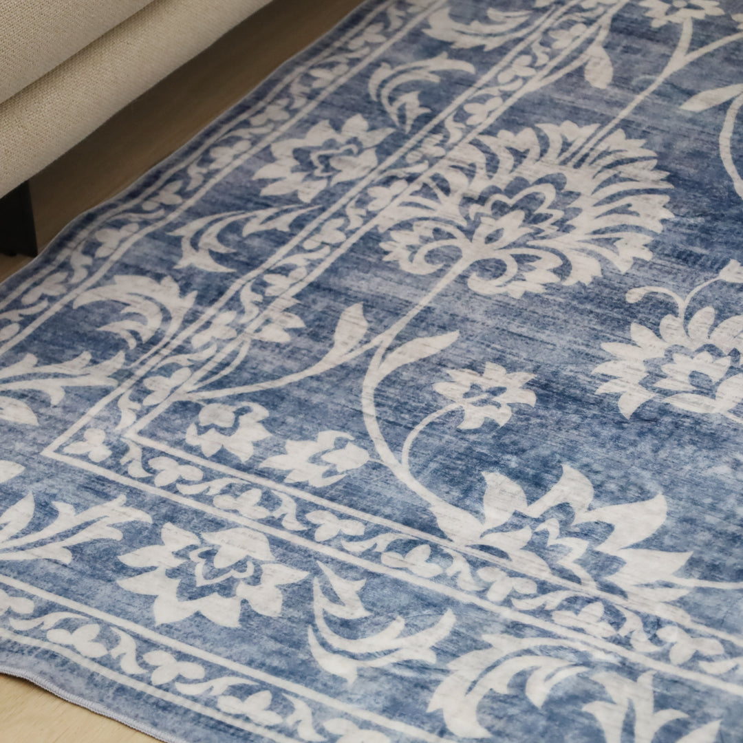 Megan Blue Machine Washable Large Carpet Rug - Fab Habitat , Rugs, [product_size],