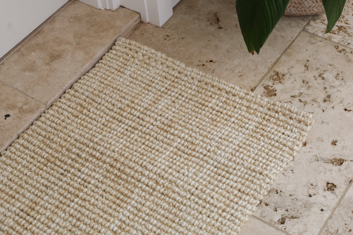 60 cm x 90 cm Indira Bleach Natural Jute Door Mat - Fab Habitat , Doormats,