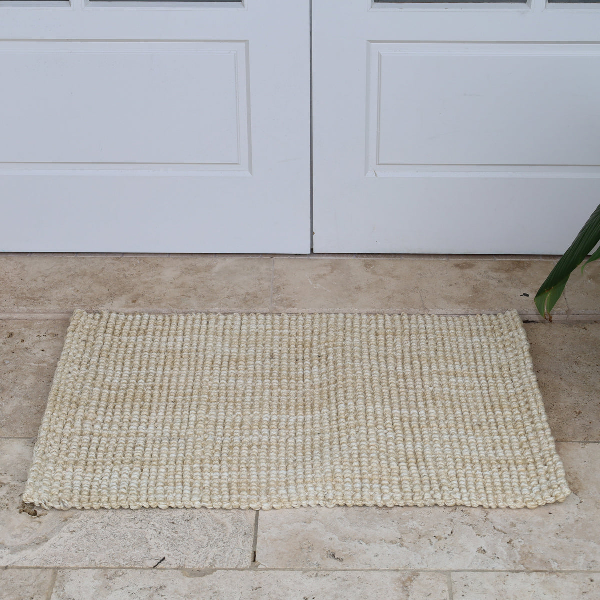 60 cm x 90 cm Indira Bleach Natural Jute Door Mat - Fab Habitat , Doormats,