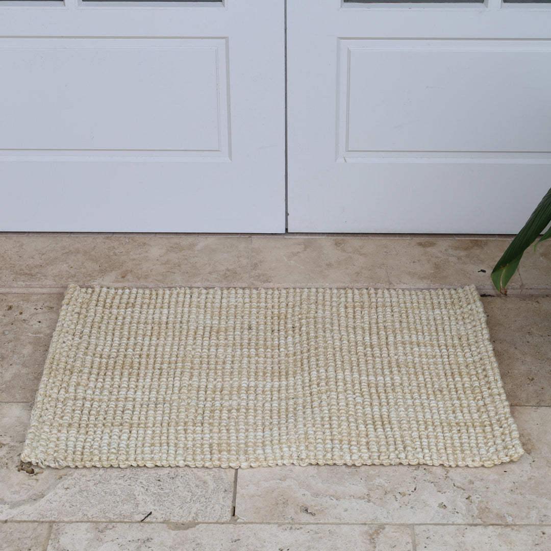 60 cm x 90 cm Indira Bleach Natural Jute Door Mat - Fab Habitat , Doormats,