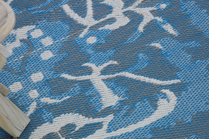 Nain Blue Recycled Plastic Outdoor Rug - Fab Habitat , Recycled Plastic Rugs & Mats, [product_size],
