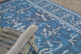 Nain Blue Recycled Plastic Reversible Large Outdoor Rug - Fab Habitat , Recycled Plastic Rugs & Mats, 