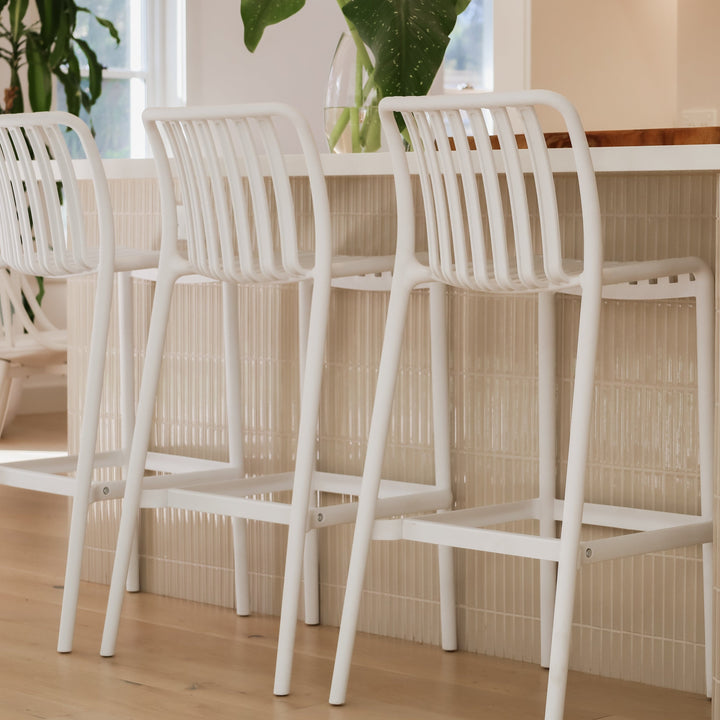 Bertioga White Outdoor Cafe Barstool - Fab Habitat , Outdoor Furniture, [product_size],