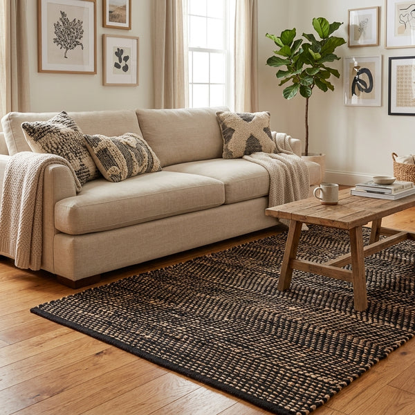 IBIS Black Jute Rug