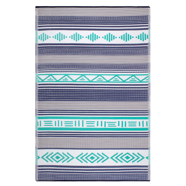 Ibiza Multicoloured Recycled Plastic Reversible Large Outdoor Rug - Fab Habitat , Recycled Plastic Rugs & Mats, 