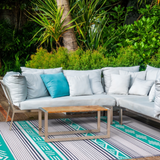 Ibiza Multicoloured Recycled Plastic Reversible Large Outdoor Rug - Fab Habitat , Recycled Plastic Rugs & Mats, 