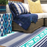 Ibiza Multicoloured Recycled Plastic Reversible Large Outdoor Rug - Fab Habitat , Recycled Plastic Rugs & Mats, 