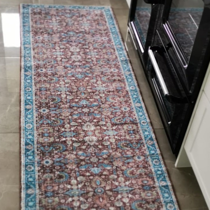 60 Cm X 180 Cm Imna Machine Washable Non Slip Kitchen Mat - Fab Habitat , Machine Washable Kitchen Mats, 