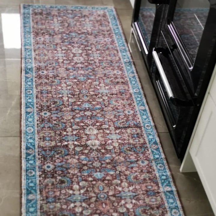 60 Cm X 180 Cm Imna Machine Washable Non Slip Kitchen Mat - Fab Habitat , Machine Washable Kitchen Mats, 