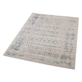 Izmir Navy and White Traditional Distressed Large Rug