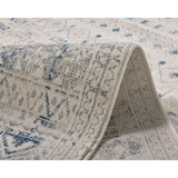 Izmir Navy and White Traditional Distressed Rug