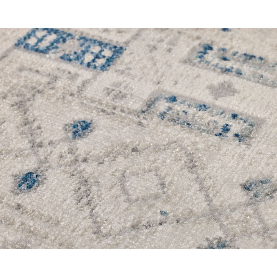 Izmir Navy and White Traditional Distrssed Large Rug