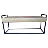 Jal Beige Genuine Leather Seat Bench - 120 CM - Fab Habitat , Benches, 