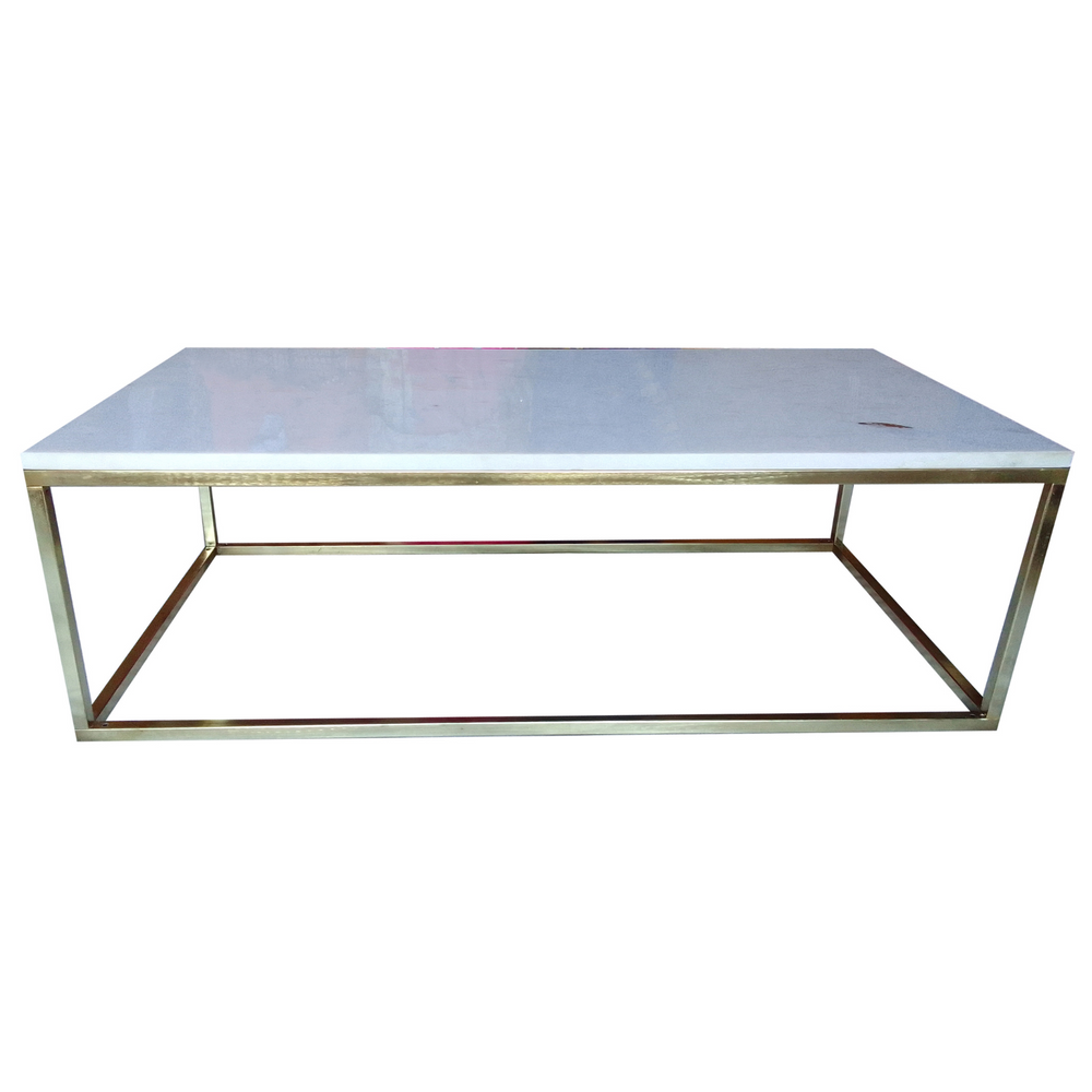 Jal Marble Top Gold Legs Large Coffee Table - Fab Habitat , Coffee Tables, 