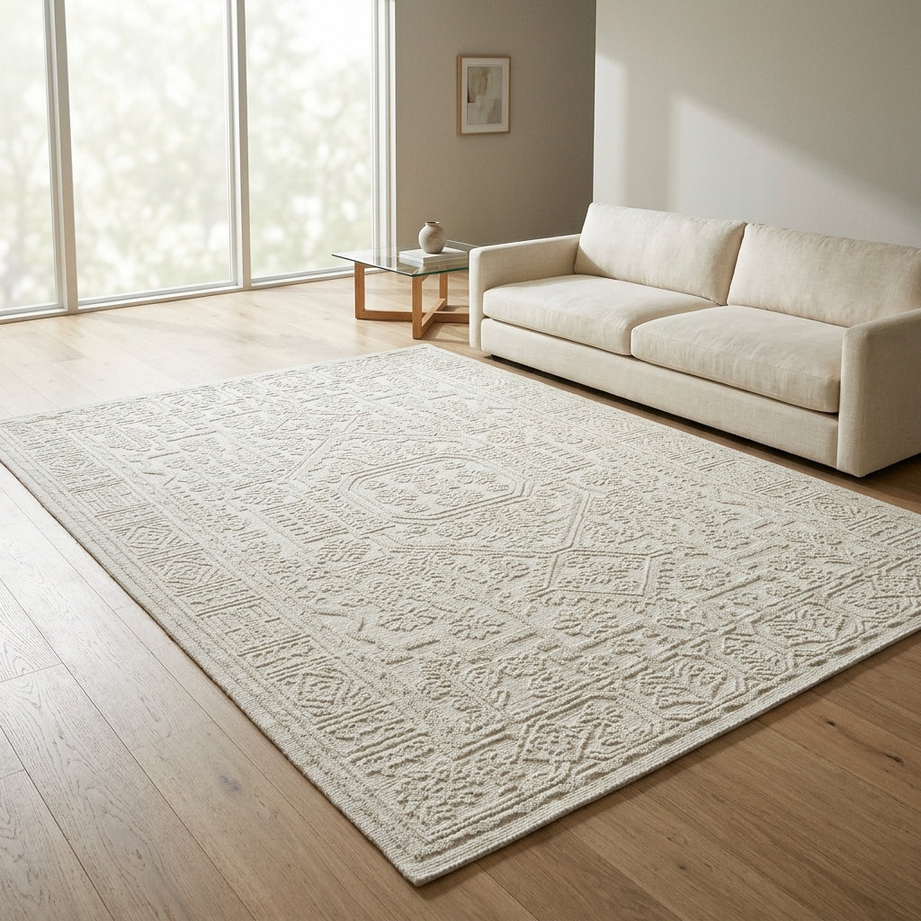 Jay Ivory 100% Wool Rug