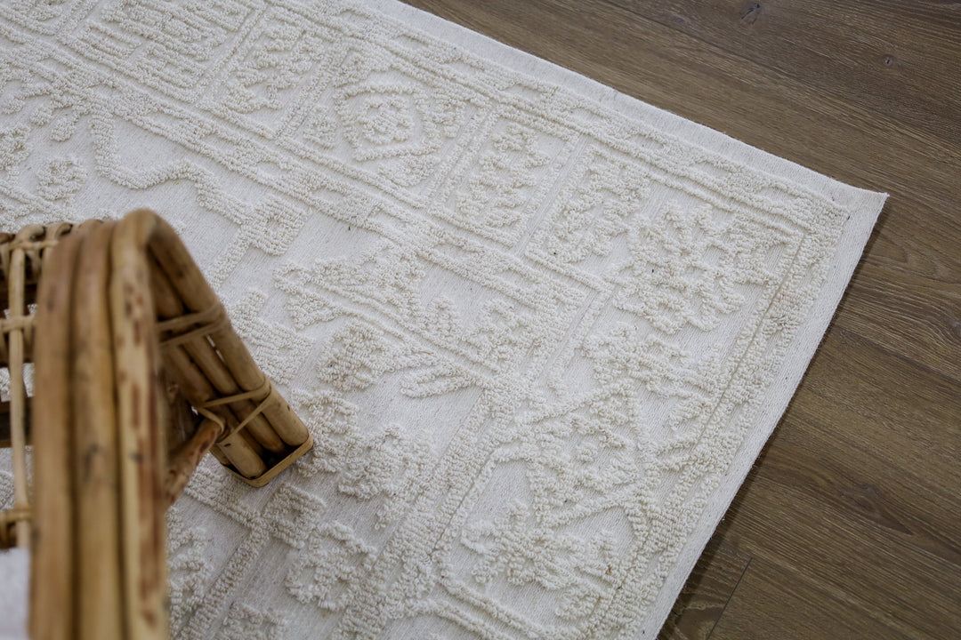 Modern wool rug for bedroom – Jay collection – 160x230 cm – ivory and grey tone – buy online in Australia
