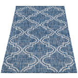 Jinju Blue Trellis Polypropylene Large Outdoor Rug - Fab Habitat , Outdoor Rugs, 