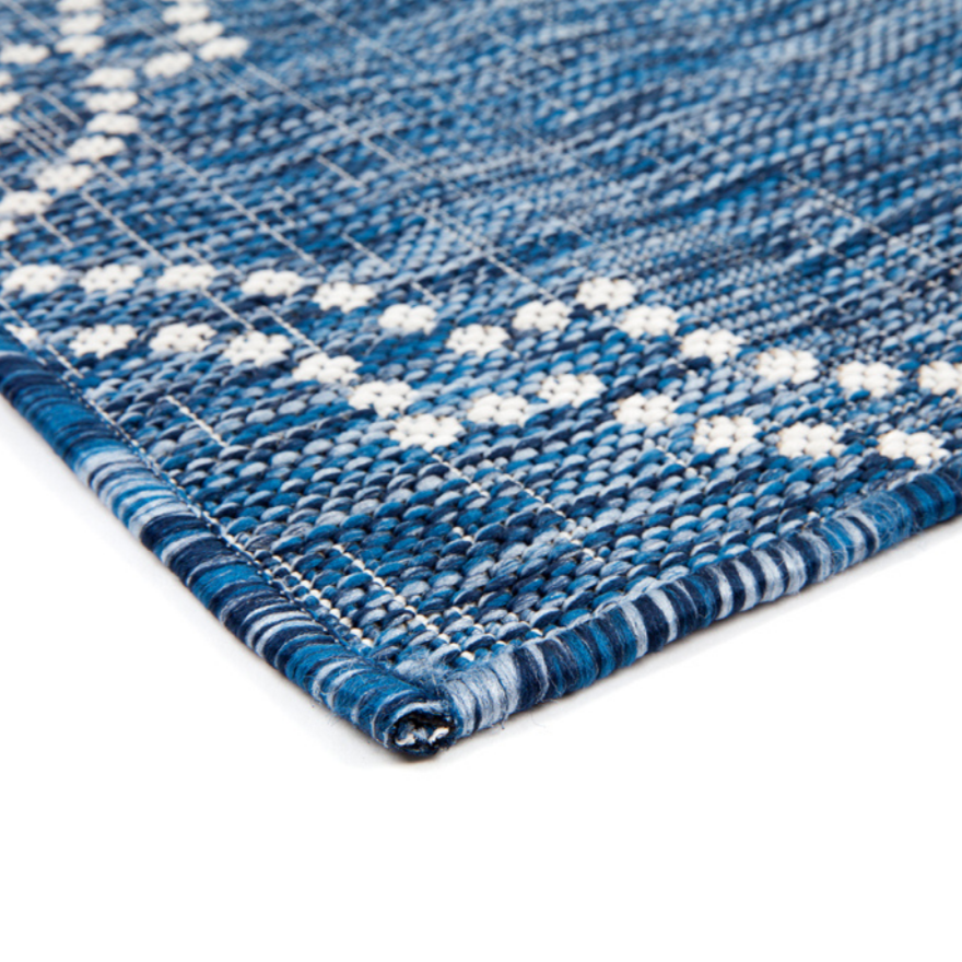 Jinju Blue Trellis Polypropylene Large Outdoor Rug - Fab Habitat , Outdoor Rugs, 