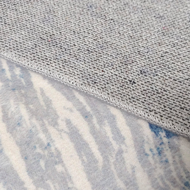 60 cm x 180 cm Shikar Blue Machine Washable Non Slip Kitchen Mat - Fab Habitat , Machine Washable Kitchen Mats, 