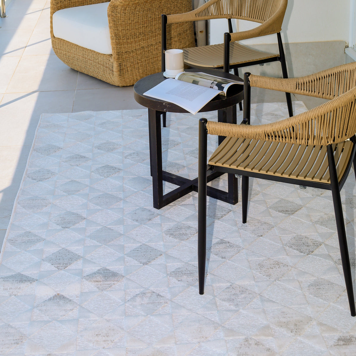 Kaamli Grey Indoor Outdoor Large Rug
