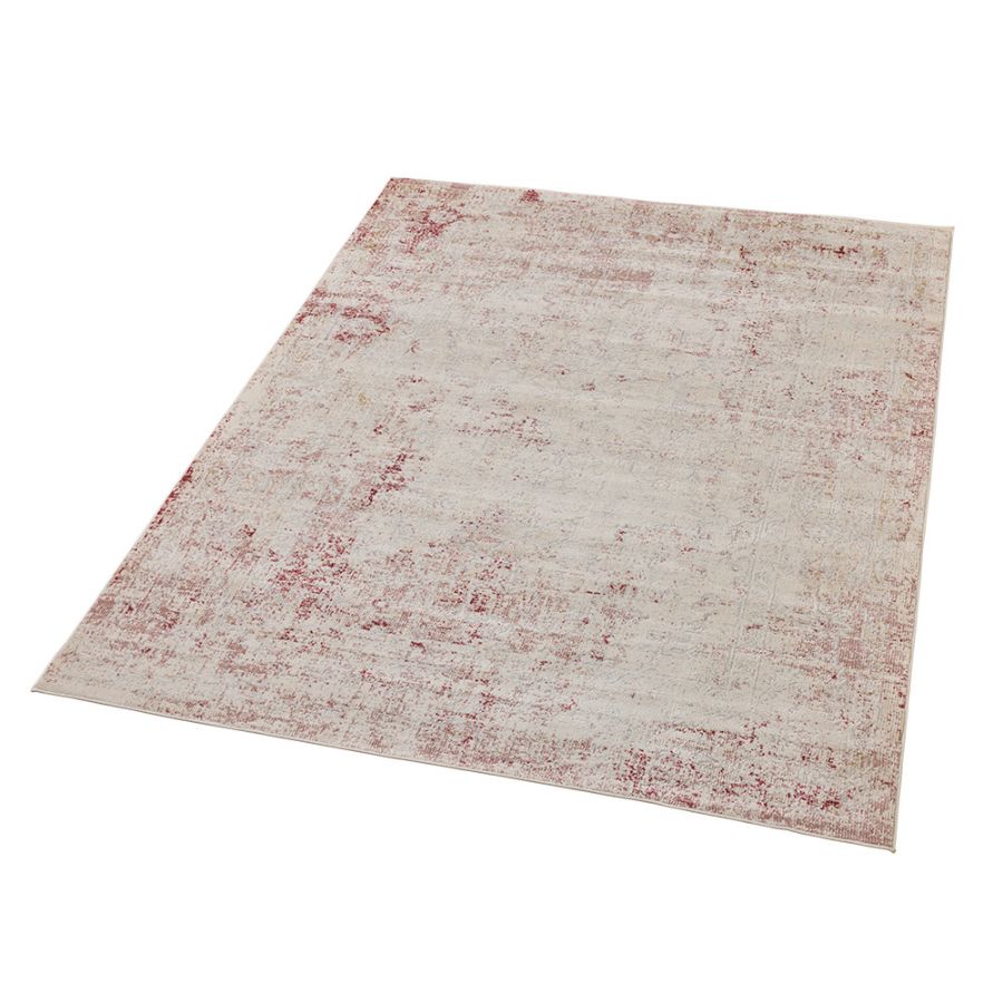 Khoasa Pale Rose Blush Modern Distressed Rug