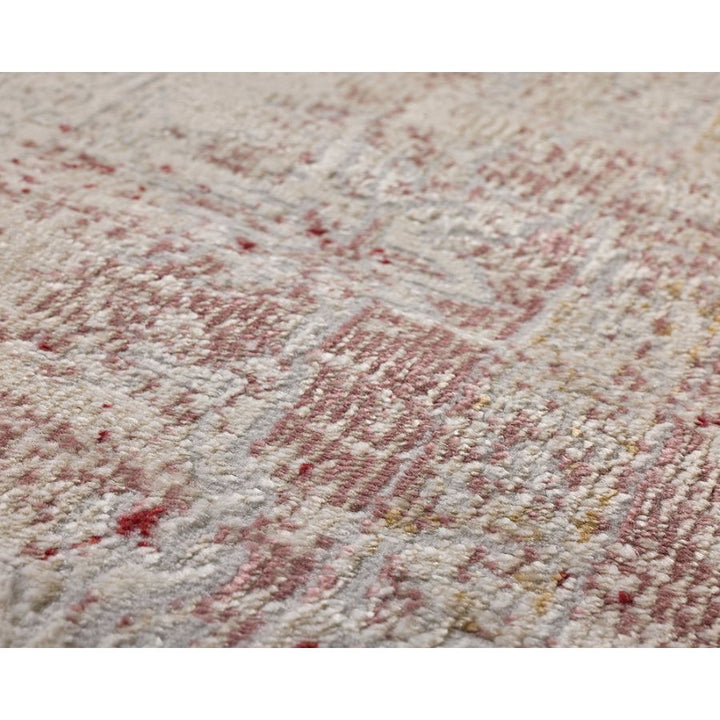 Khoasa Pale Rose Blush Modern Distressed Rug