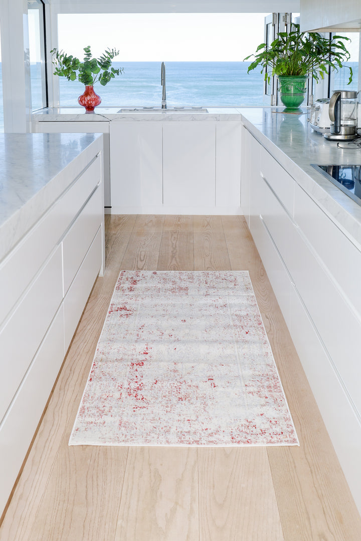 Khoasa Pale Rose Blush Modern Distressed Rug