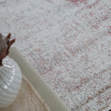 Khoasa Pale Rose Blush Modern Distressed Extra Large Rug