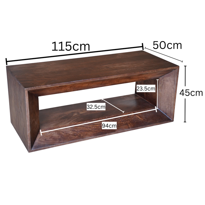 Khushi Walnut Wooden Block Coffee Table