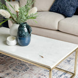 Jal Marble Top Gold Legs Large Coffee Table - Fab Habitat , Coffee Tables, 